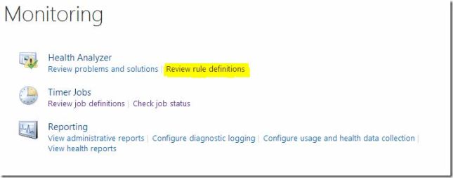 Health Analyzer Monitroing